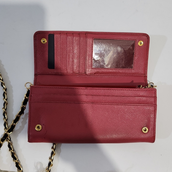 Prada Authentic saffiano leather  pink red long wallet - Picture 8 of 15